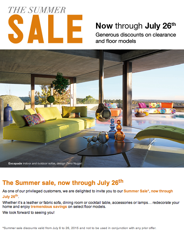 Roche Bobois Summer Sale Boston Design Guide